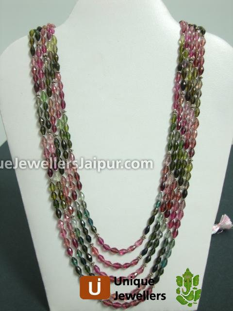 Tourmaline Faceted Rice Beads